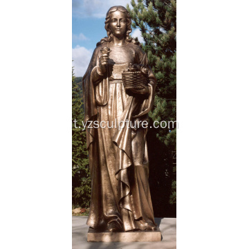 Statua di bronzo Lady dimensione di vita giardino